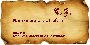 Marienescu Zoltán névjegykártya